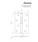 Петля дверная AVERS 100*75*2,5-B-AB-L бронза античная левая